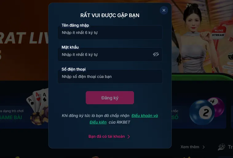 Đăng Ký RikBet Sở Hữu Ngay Tài Khoản Cá Cược Uy Tín Nhất Hiện Nay