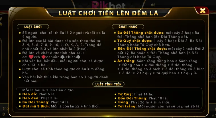 Tiến Lên Đếm Lá Tại RikBet Hành Trình Đấu Trí Đỉnh Cao Với Vô Vàn Phần Thưởng