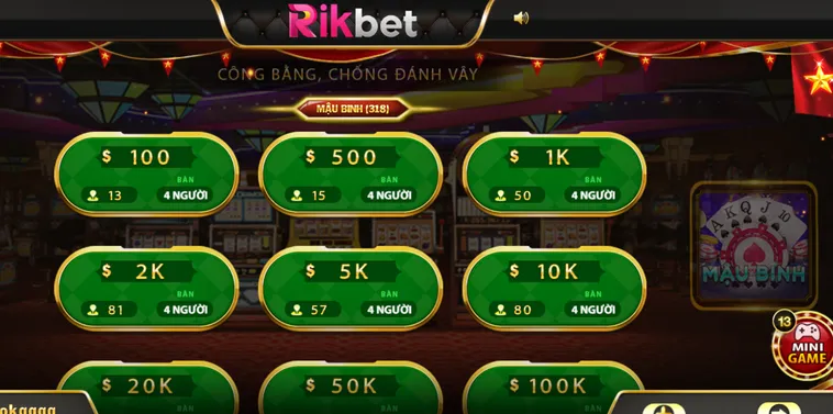 Mậu Binh Tại RikBet Đẳng Cấp Sòng Bài Thượng Lưu Hàng Đầu Việt Nam