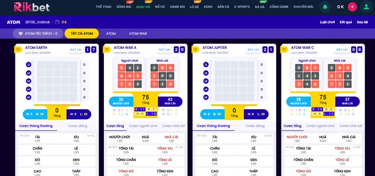 Hướng Dẫn Tham Gia Quay Số Atom Tại RikBet Cực Kỳ Hiệu Quả Cho Mọi Game Thủ