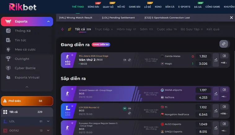Thể Thao Ảo Tại RikBet Thiên Đường Giải Trí Cá Cược Nhanh Đỉnh Cao