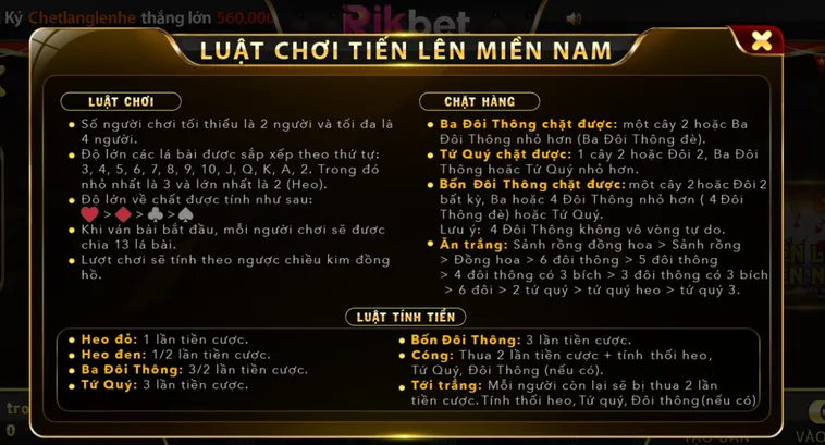 Hướng Dẫn Chơi Tiến Lên Miền Nam Tại RikBet Cực Kỳ Hiệu Quả Cho Mọi Game Thủ